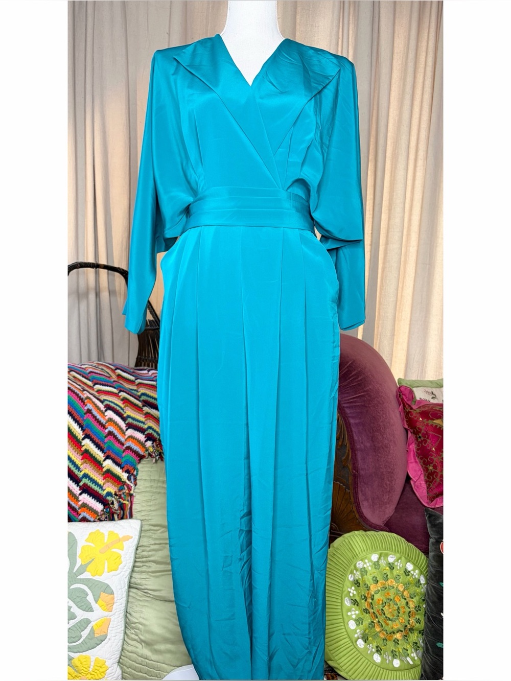 80s Teal Jumpsuit